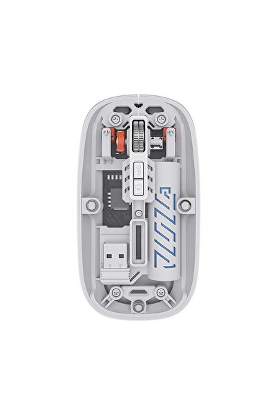 wiks Bluetooth 5.2 ve 2.4G USB Kablosuz Mouse, Şeffaf Tasarım, Şarj Edilebili...