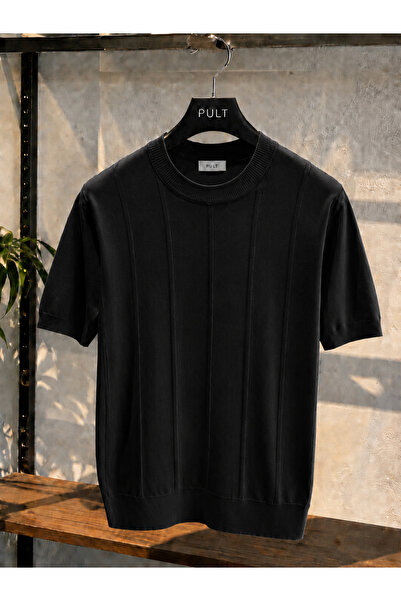 ixir Crew Neck Black Knitwear T-Shirt