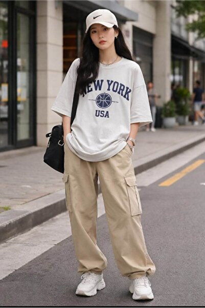 ONLY QUALİTY Women's Unisex Oversize Cat Printed White T-Shirt – Japanese Sty...