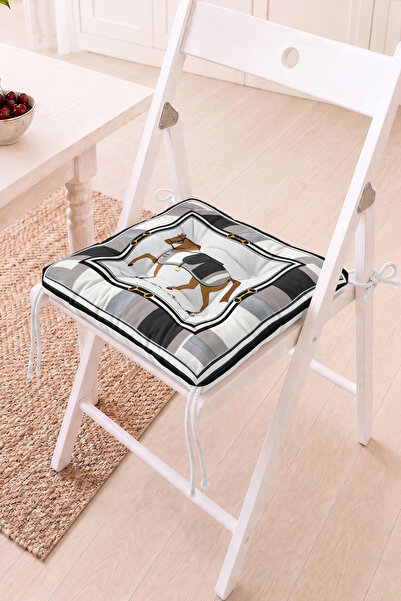 Home Zebra Çizgili ve At Figürlü Pofidik Sandalye Minderi - Modern Dekoratif ...
