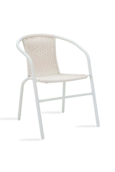 Adore Scaun exterior Obbi, metal si PE, 56x54x73 cm - Alb