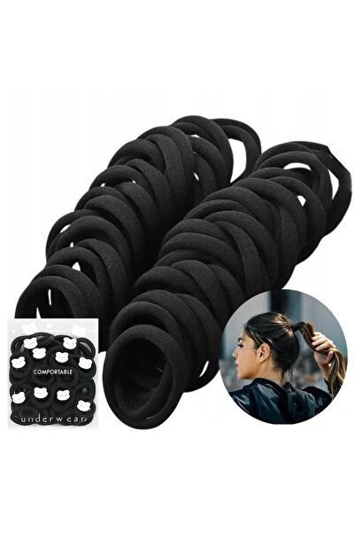Velaris Set de 100 de elastice de păr, negre, fără cusături, anti-alunecare, ...