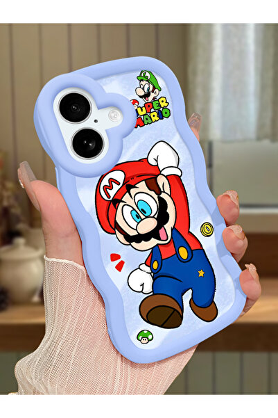 Hontinga iPhone 16 Plus Uyumlu Kılıf kamera koruyucu Mavi Silikon Couple Tele...