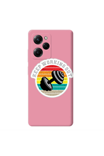 Other Xiaomi Poco X5 Pro Keep working out Pink Colored Silicone TPU Θήκη
