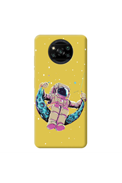 Other Xiaomi Poco X3 /X3 Pro Astronaut swinging on the moon Yellow Colored Si...