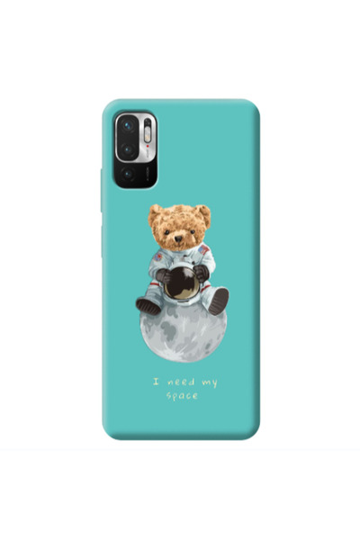 Other Xiaomi Redmi Note 10 Pro 5G Bear in space Turquoise Colored Silicone TP...