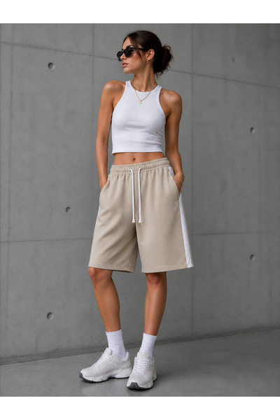 Gollinger Women's Comfortable Cut Baggy Shorts with Striped Details
