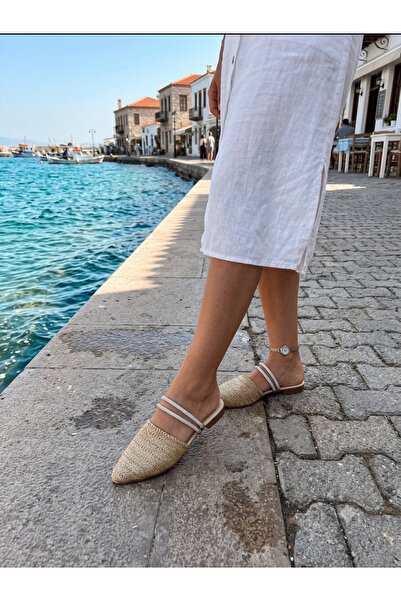 OZZO AYAKKABI Belted Stone-Studded Women's Slippers