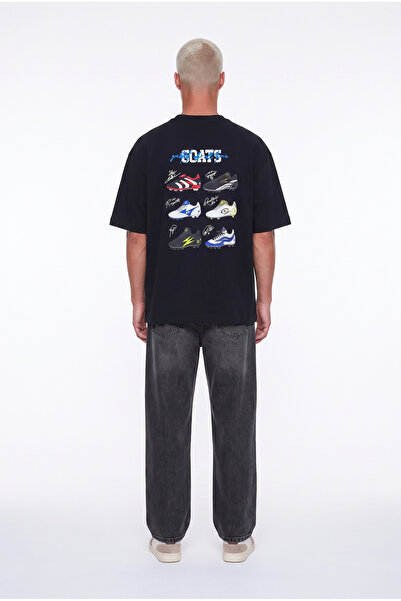 Respire Men's Goats Printed Oversize T-Shirt Black