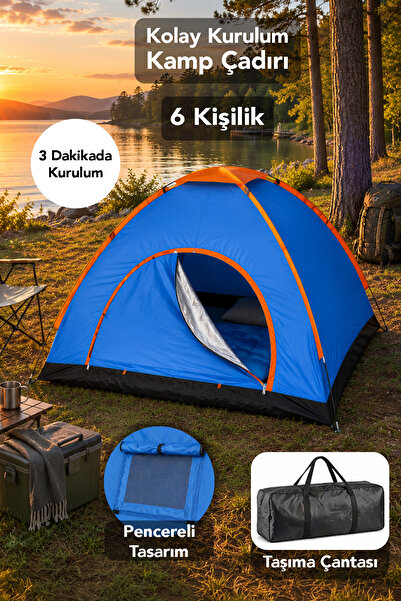 Fischer One Kolay Kurulum Kamp Çadırı - 6 Kişilik Manuel 4 Mevsim Kullanım Ba...