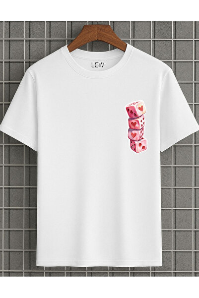 lovver Tricou respirabil din bumbac 100% imprimat premium cu tematică zar
