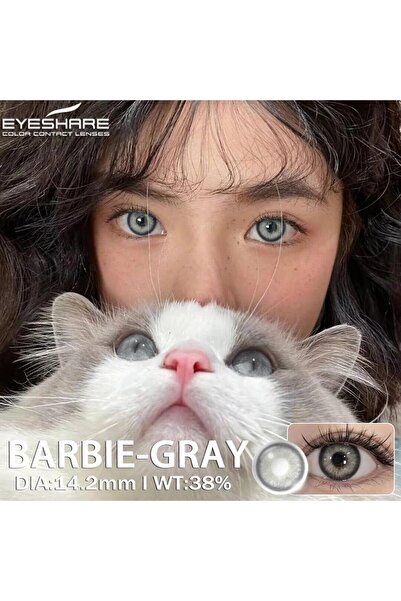 Elvoria Barbie gray gri hareli açık gri göz lensi