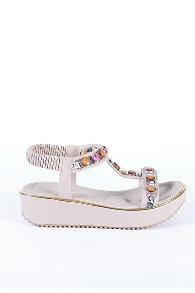 Guja Women's Imported Stone Detailed Comfortable Thick Sole Sandals with Elas...