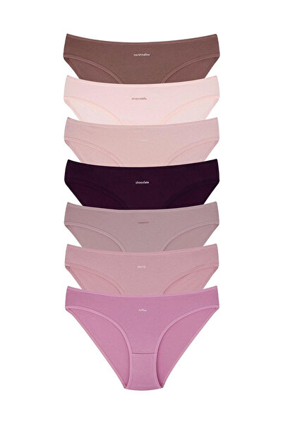 ANDİORA 7-Piece Women's Cotton Elastane Bikini Panties Set – Soft and Stretch...