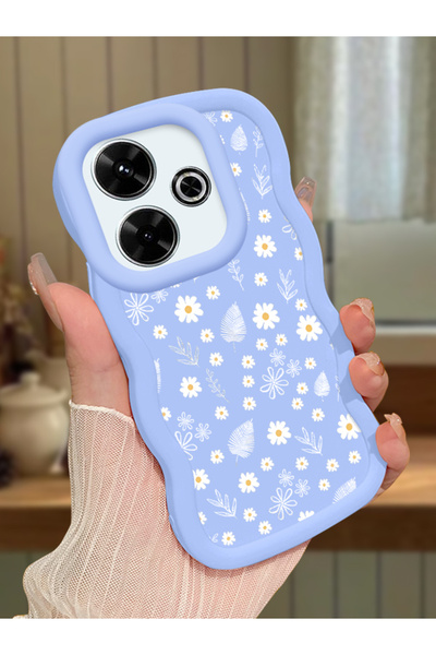 PATTERNOVA Redmi 13/13X Uyumlu Düz renk basit küçük çiçek kılıf, tam koruma k...