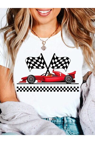 23 nisan Car Graphic T-Shirt Casual Crew Neck, Medium Stretch, Geometric Desi...