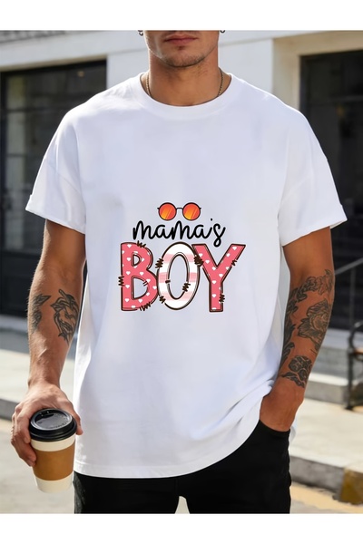 23 nisan تي شيرت Fun Mama's Boy بوزن 180 جرام، ناعم ومريح مع رسومات جرافيكية،...