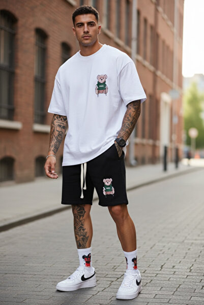dehaine Compleu de vara pentru barbati OVERSIZE, tricou + pantaloni scurti, t...