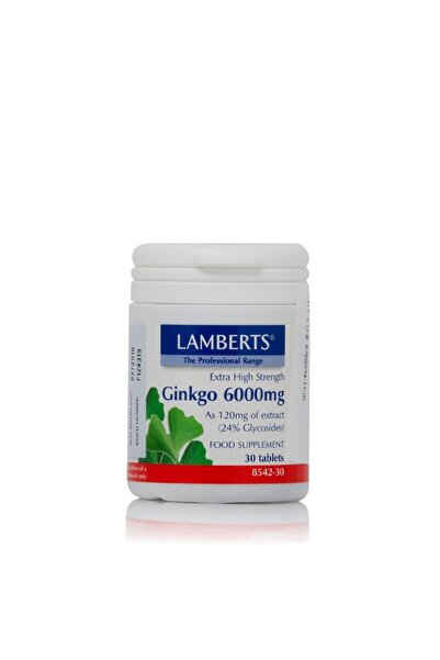 Lamberts Ginkgo Biloba Extract 6000mg για Μνήμη &amp; Συγκέντρωση 30Tabs