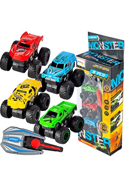 MalPlay Set of 4 Monster truck toy cars, 3 years+