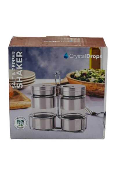 Crystal Drops 2 قطعة من أوعية التوابل للملح والفلفل