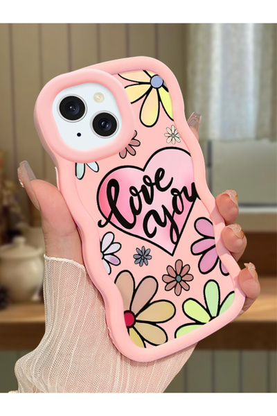 Hontinga iPhone 14 Plus Compatible Case Camera Protector Pink Silicone Couple...