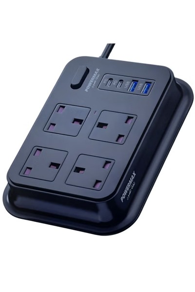Primo Plus MX50 Heavy Duty Power Extension 3M, 4 AC Sockets & 4 USB Charging ...