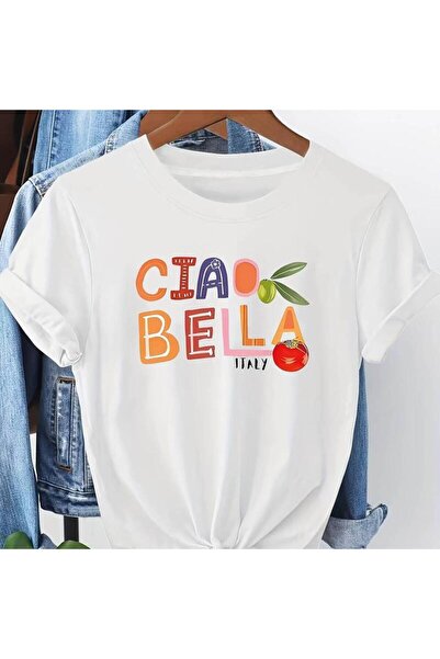 1001 Line - CIAO BELLA ITALY Graphic Print Plus Size Short Sleeve Crew Neck C...