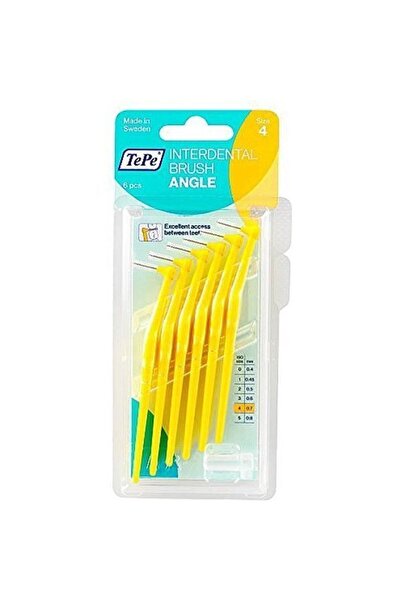 TePe Angle Size 4 0.7mm Μεσοδόντια Βουρτσάκια με Λαβή σε Κίτρινο Χρώμα 6τμχ