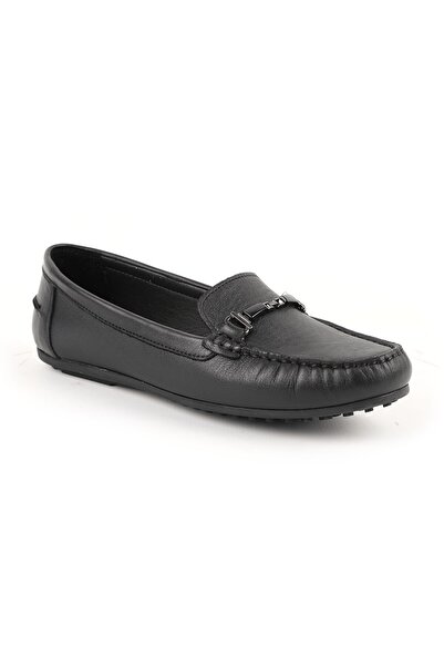 Libero Women's Loafer Shoes Antique Look Metal Buckle Moccasin Stitched Flexi...