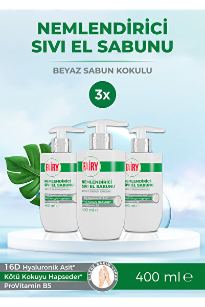 Fairy Sıvı El Sabunu Beyaz Sabun Kokulu 3 x 400 ml