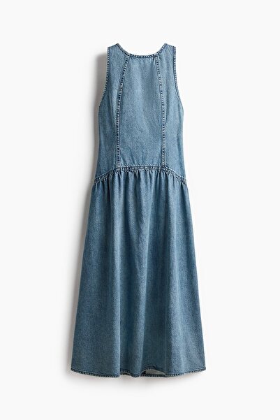 H&M Kloş Etekli Kot Elbise