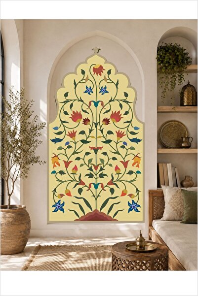 Piksel Grafik Lalezar Wall Sticker, Ottoman Pattern Colorful