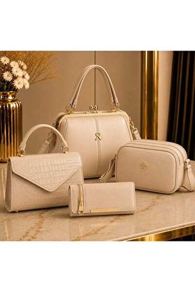 MODAMARKM Luxury Women's Bag Set 4 Pieces Black |   Shoulder + Crossbody + Wa...