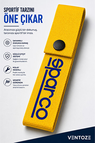 Ventoze Yellow Pull Rope Racing Style Tow Strap Modified Accessory 4X20 cm