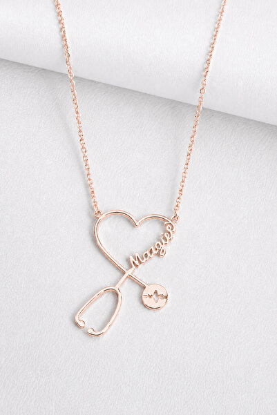 Auryne Jewelry 925 Ayar Gümüş (İstenilen İsim) Kişiye Özel Doktor İsimli Stet...