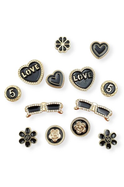 Twist Διακοσμητικά Pins για Clogs Σετ 07 Black