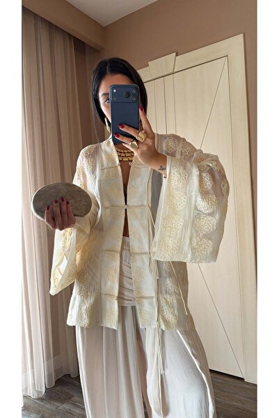 manana fashion Κεντημένο με κορδόνια, ιδιαίτερου σχεδιασμού, κεντημένο κιμονό