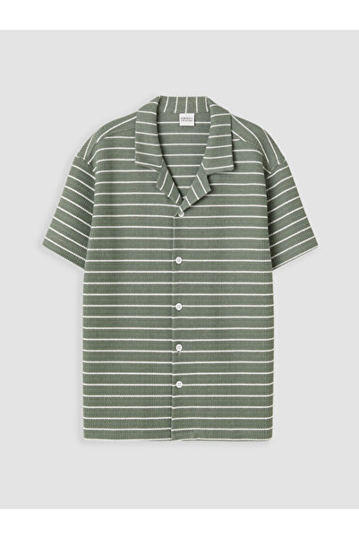 LC Waikiki Rmz Gi̇yi̇m Farkiyla Striped Standard Fit Boys' Shirt