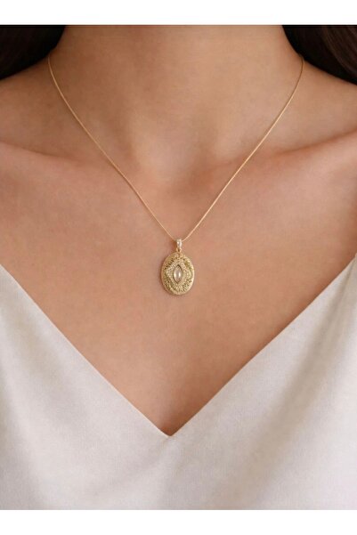 Nazellaa Steel Gold Vintage Coin Necklace