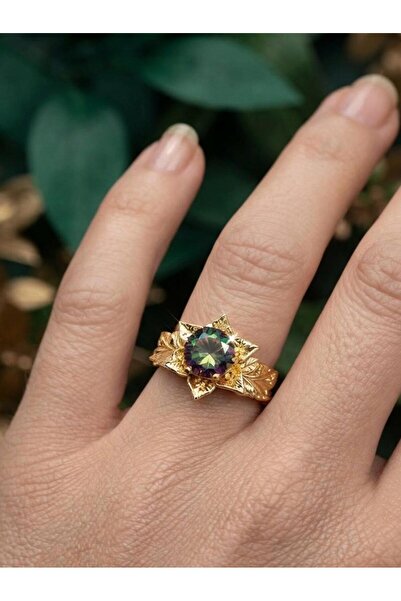 Wind Silver Safir Zirkon Taşlı Lotus Yüzük