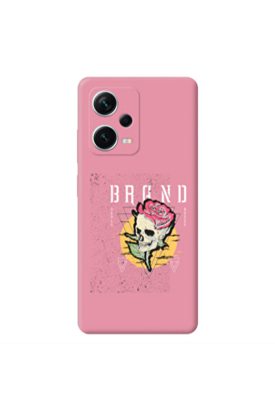 Other Xiaomi Poco X5 Skull Roses Pink Colored Silicone TPU Θήκη