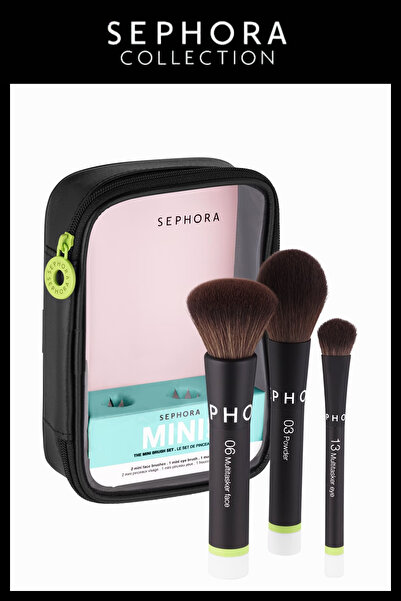 SEPHORA COLLECTION 3 Pieces Mini Makeup Brush Set Travel Size Powder Face Eye...