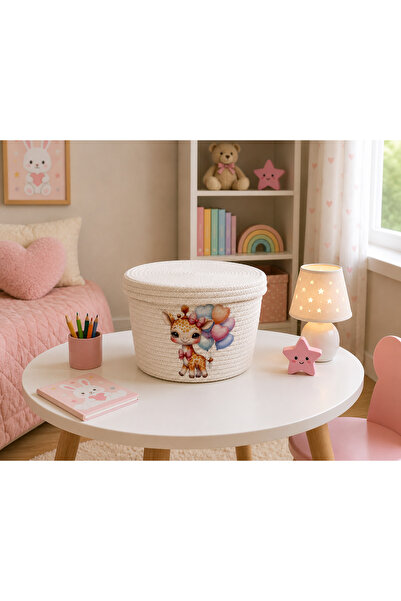 Berçak Home Printed Lid Storage Basket |   Toy Organizer |   Baby Room Decora...