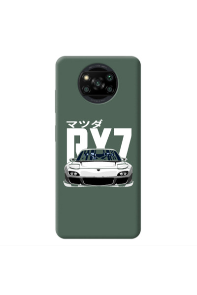 Other Xiaomi Poco X3 Pro Car Rx7 Dark Green Colored Silicone TPU Θήκη