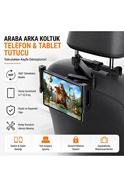 coofbe Teleskopic Uzayabilen Araç Arka Koltuk Tablet Tutucu Araç Tablet Standı Araç Telefon Tutucu