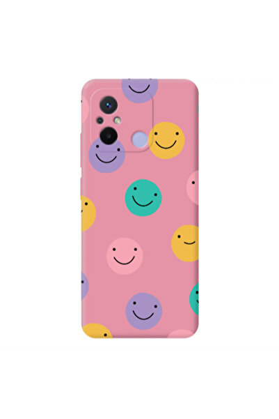 Other Xiaomi Redmi 12C Colorful smiles Pink Colored Silicone TPU Θήκη