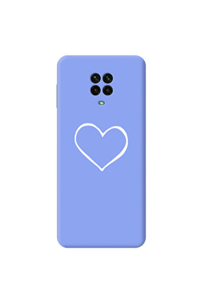 Other Xiaomi Redmi Note 9 Pro White heart Light Purple Colored Silicone TPU Θήκη