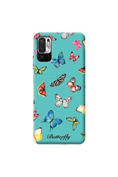Other Xiaomi Redmi Note 10 Pro 5G Mixed Butterflys Turquoise Colored Silicone...