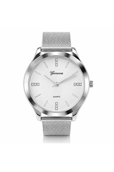 Watch Ceas de mana, barbatesc, bratara milaneza, Casual, Geneva, Argintiu, CB79